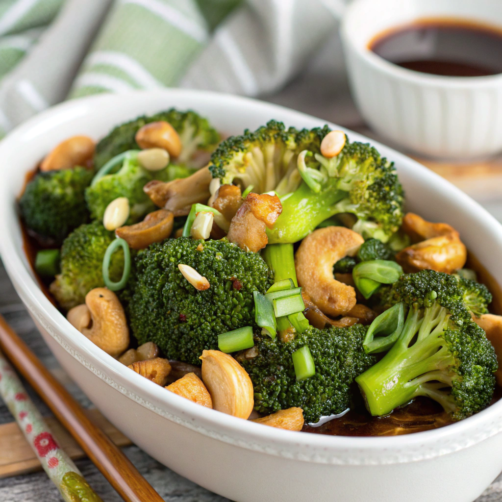 Flavorful Broccoli and Cashew Stir-Fry with Ginger Soy Sauce Broccoli Cashew Stir-Fry