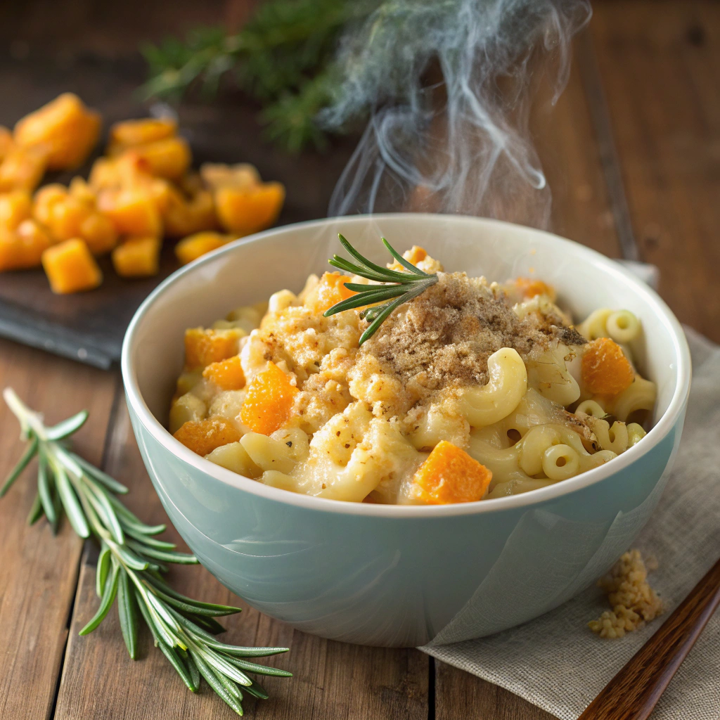 Vegan mac and cheese with butternut squash