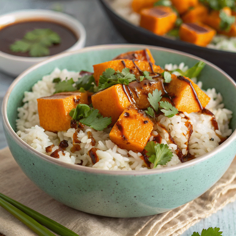 coconut rice and roasted pumpkin