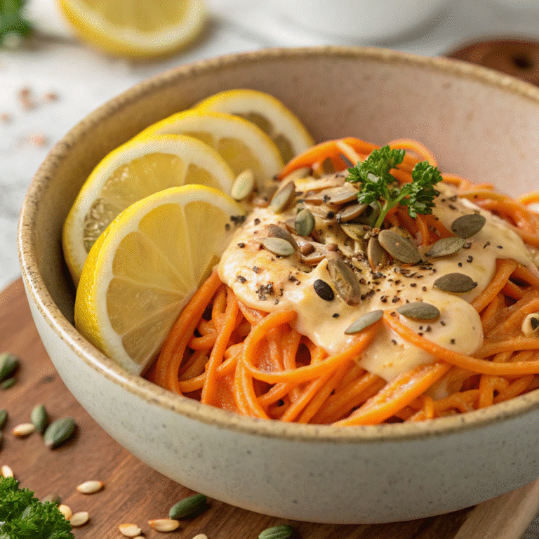creamy carrot tahini pasta