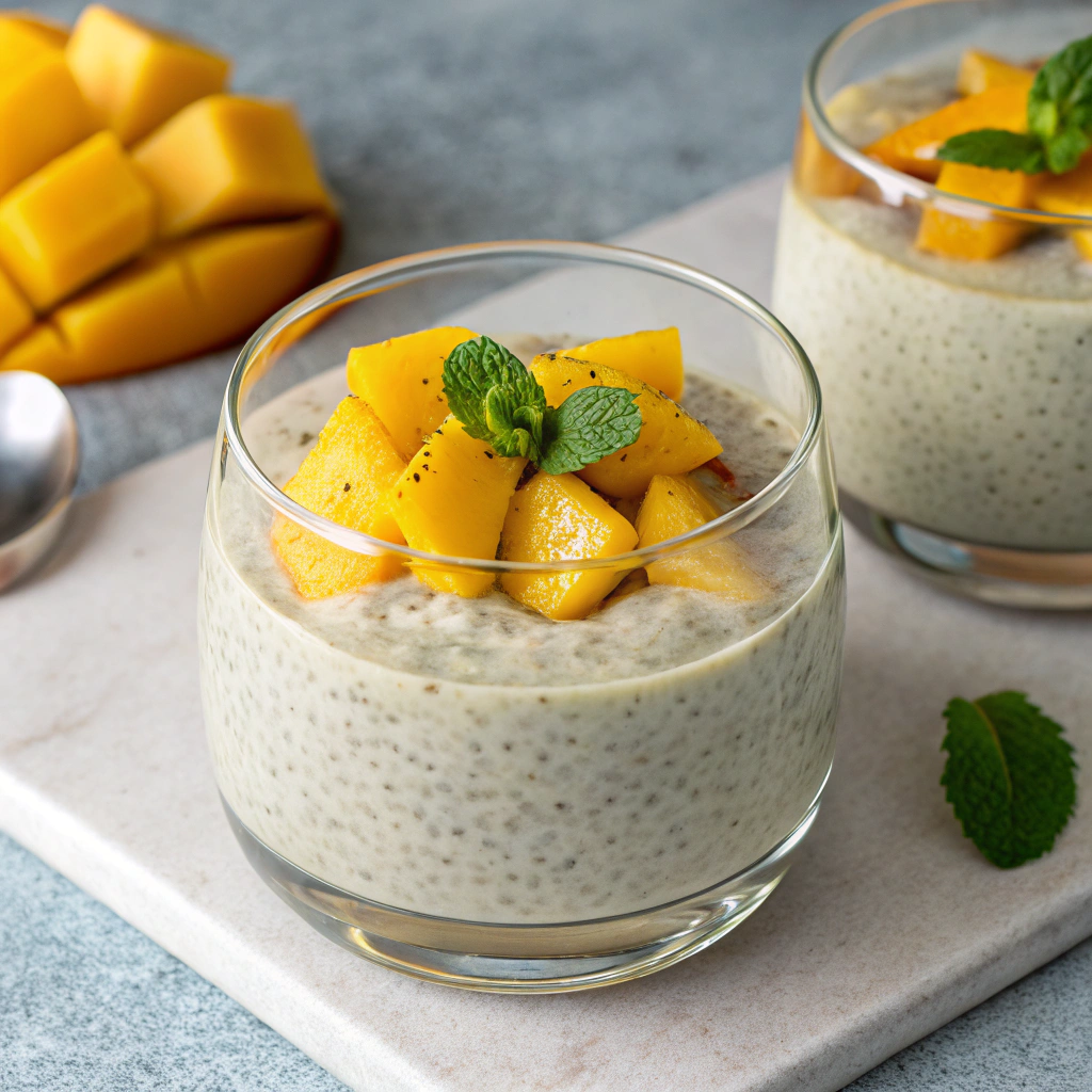 Delicious Chia Pudding with Fresh Mango Chia Pudding with Fresh Mango