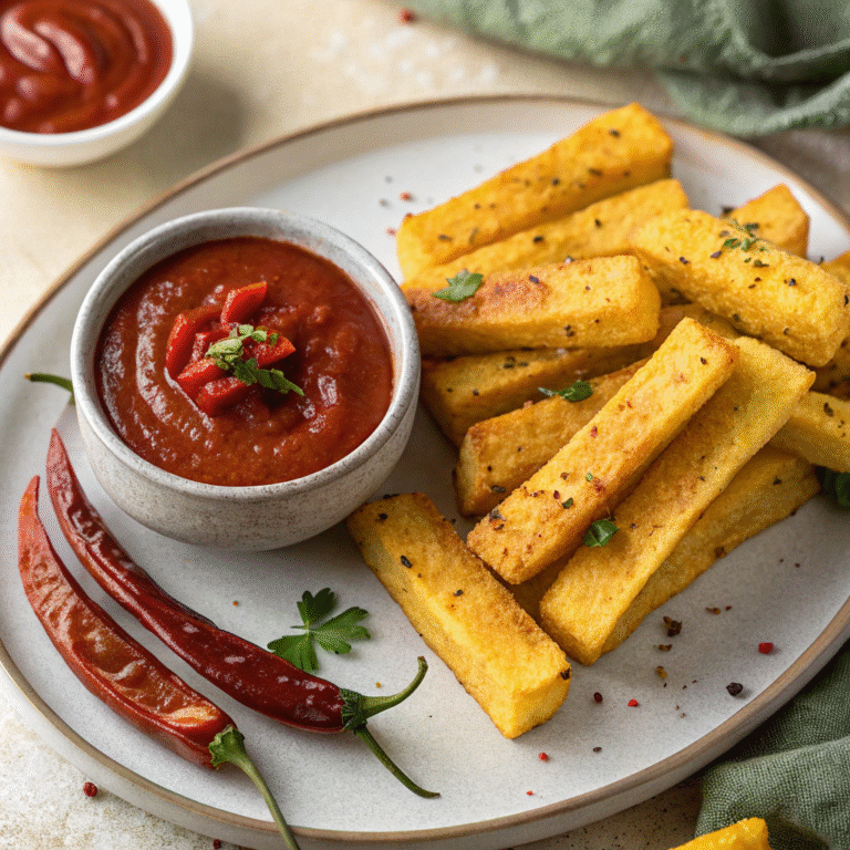 Polenta Fries with Spicy Chipotle Ketchup