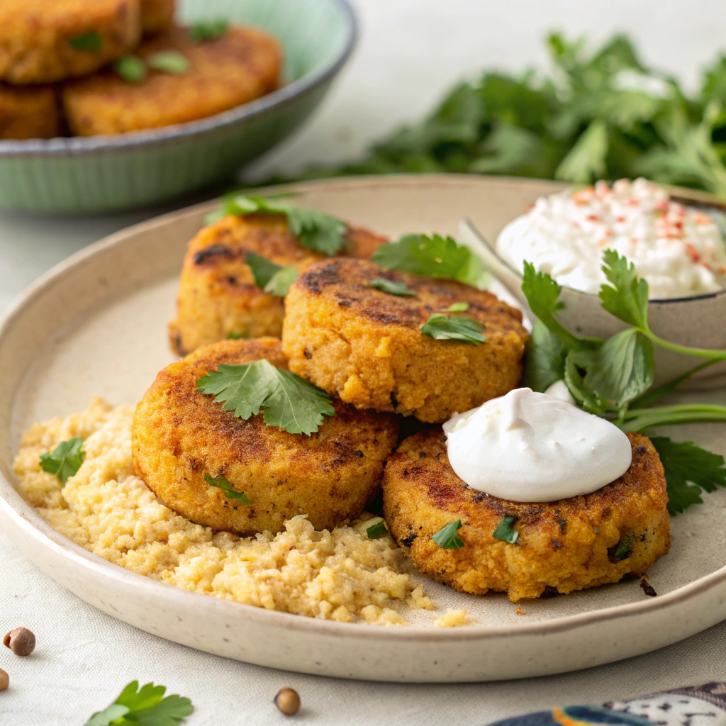 Sweet Potato Couscous Cakes