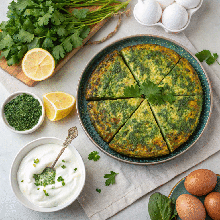 persian herb and rice frittata