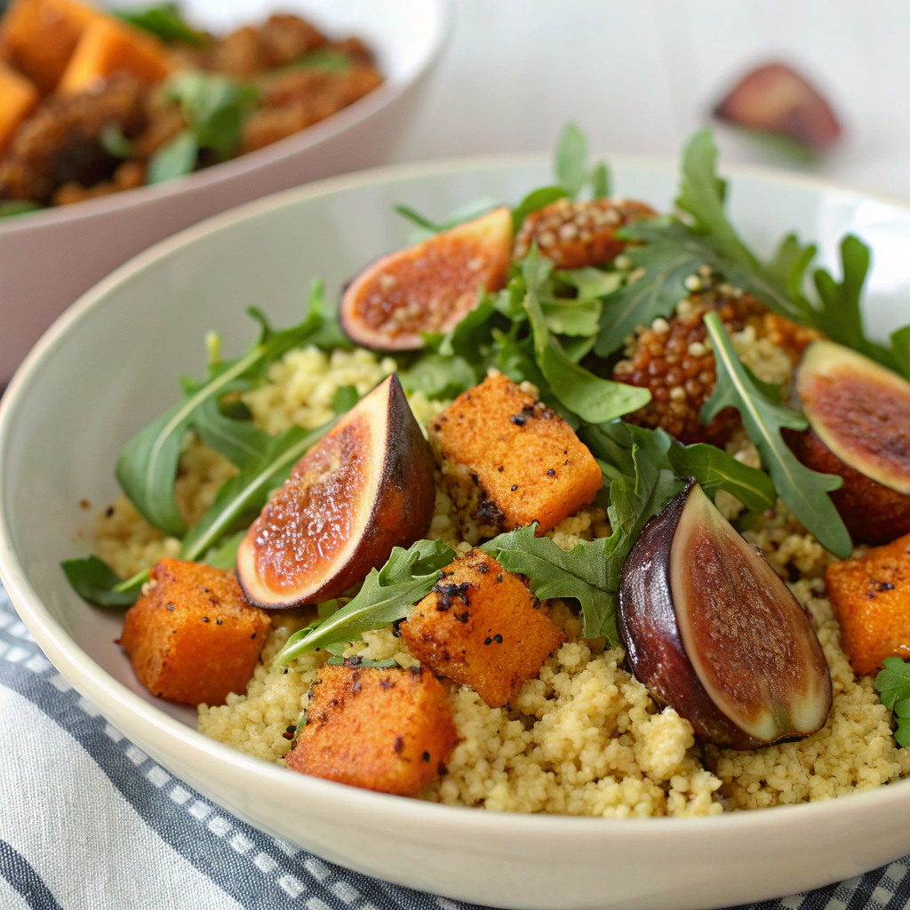 Savory Roasted Sweet Potato and Fig Couscous with Arugula Roasted Sweet Potato and Fig Couscous with Arugula