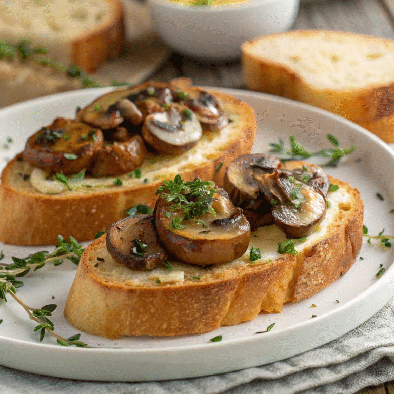 savory garlic butter mushrooms on