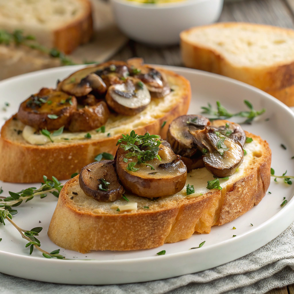 savory garlic butter mushrooms on