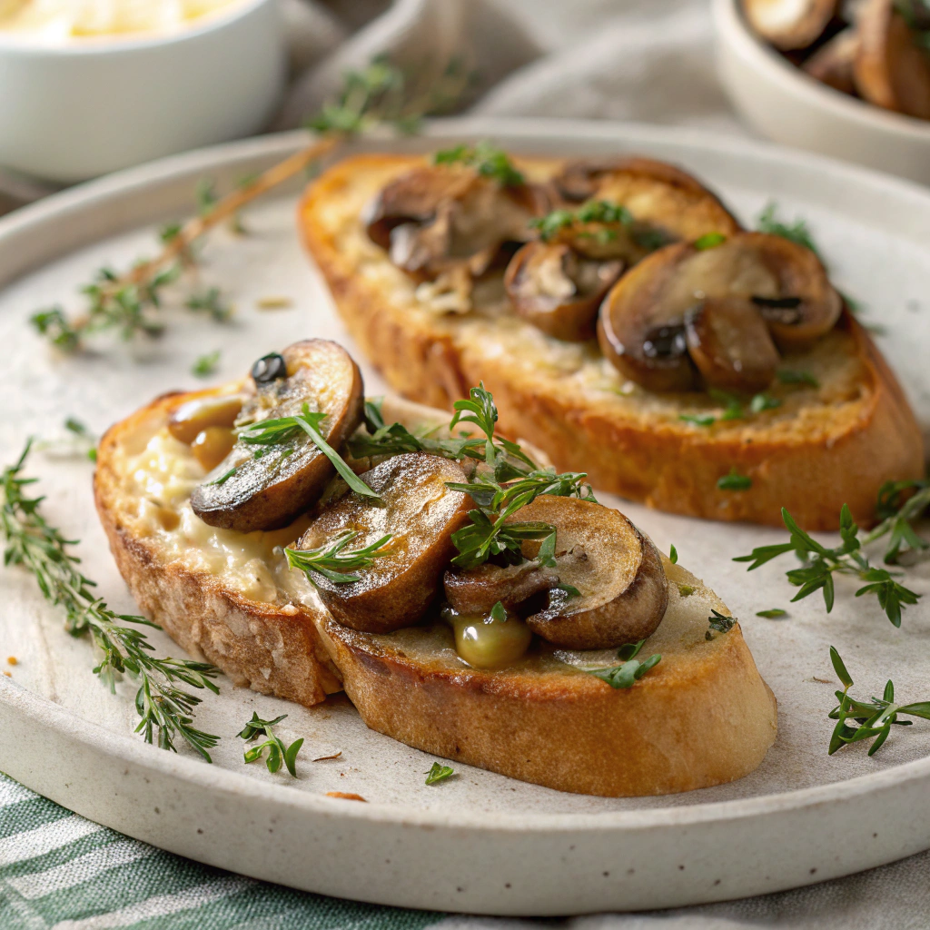 savory garlic butter mushrooms on