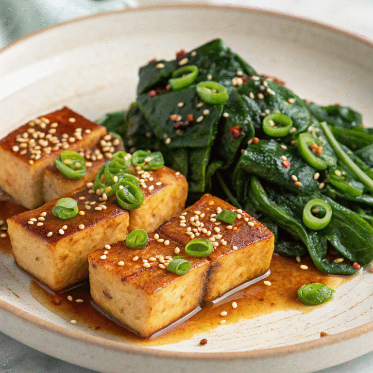 savory korean braised tofu