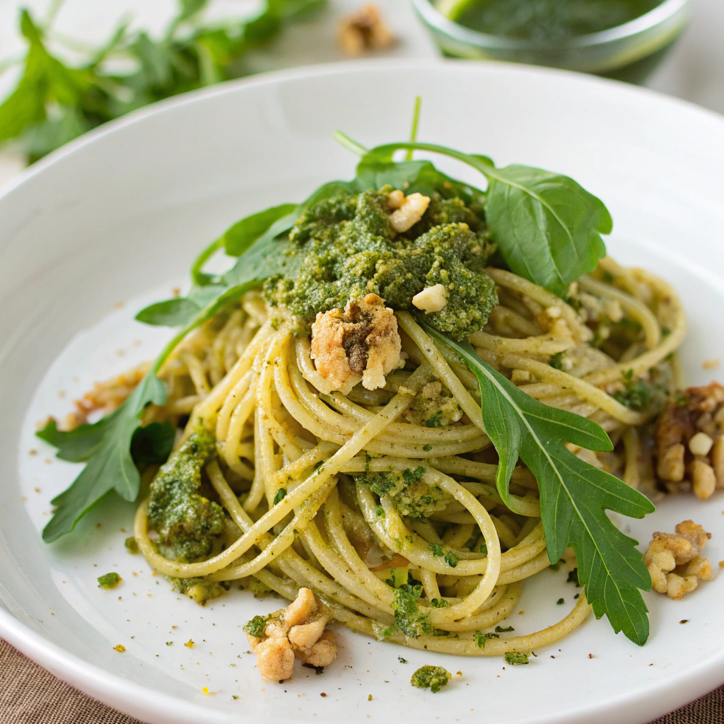 Spaghetti with Walnut Pesto