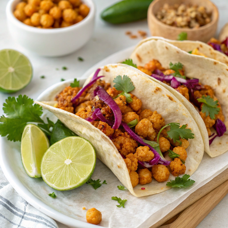 Spicy Curried Chickpea and Cauliflower Tacos