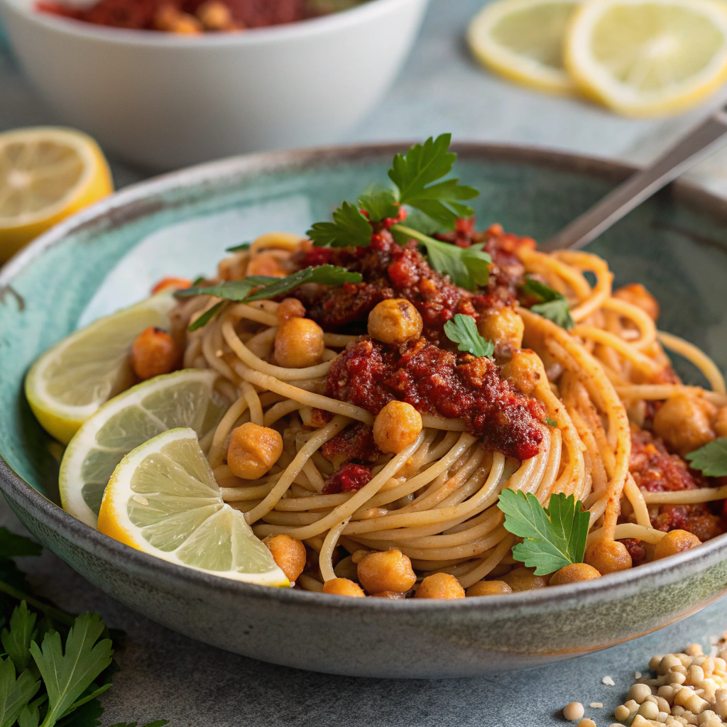 spicy tunisian chickpea and harissa