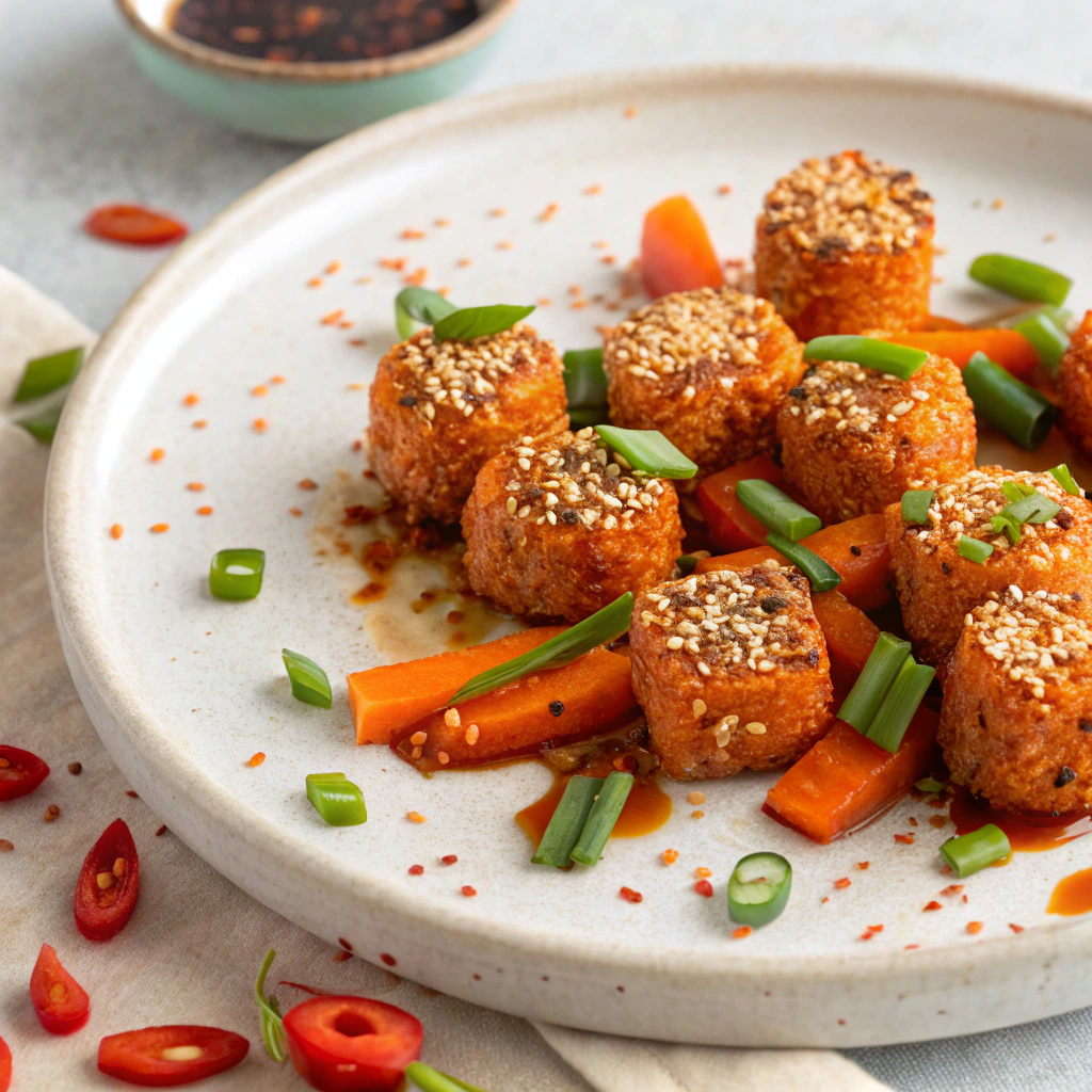 sticky sesame carrot bites