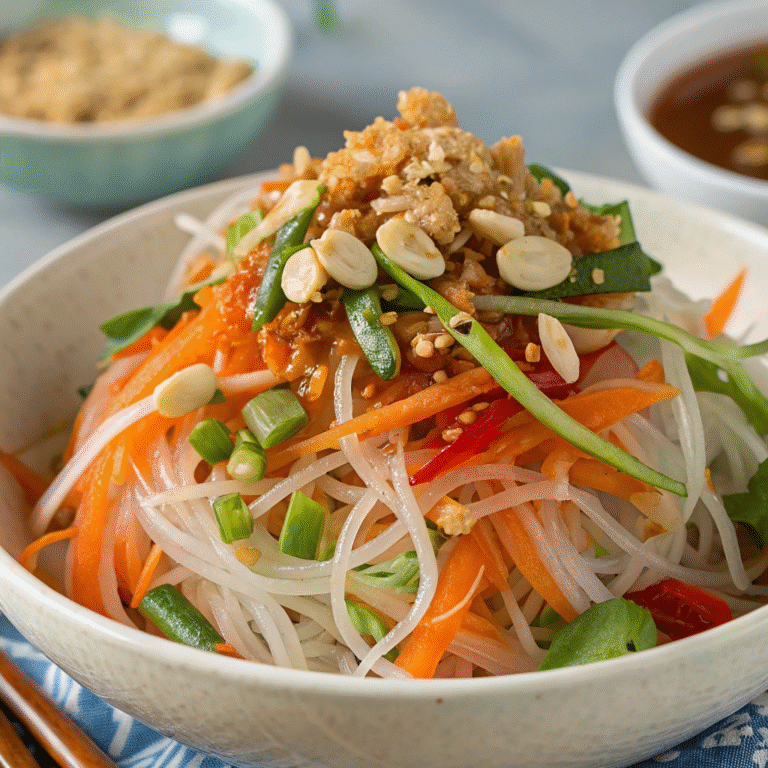 Thai Tamarind Glass Noodle Salad with Crushed Peanuts