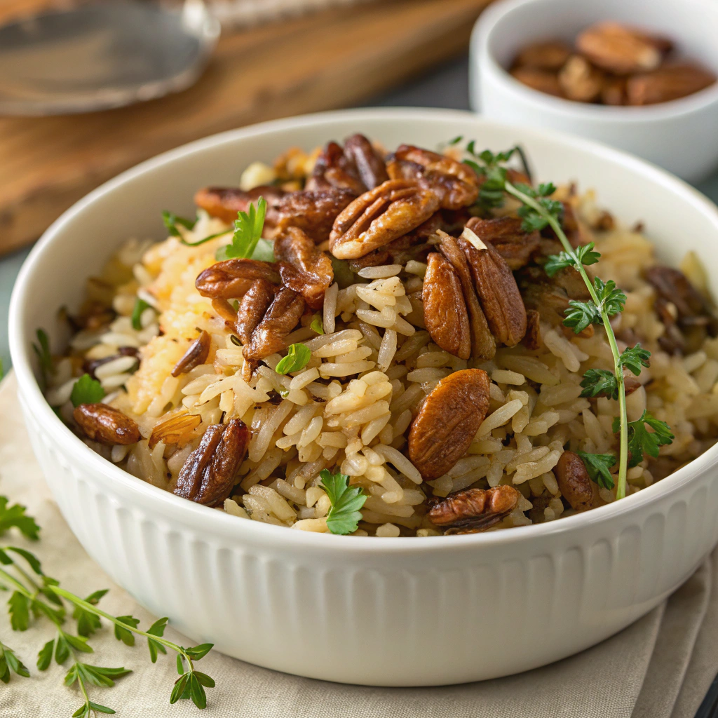 Wild Rice Pilaf with Caramelized Shallots and Toasted Pecans Wild Rice Shallot Pilaf