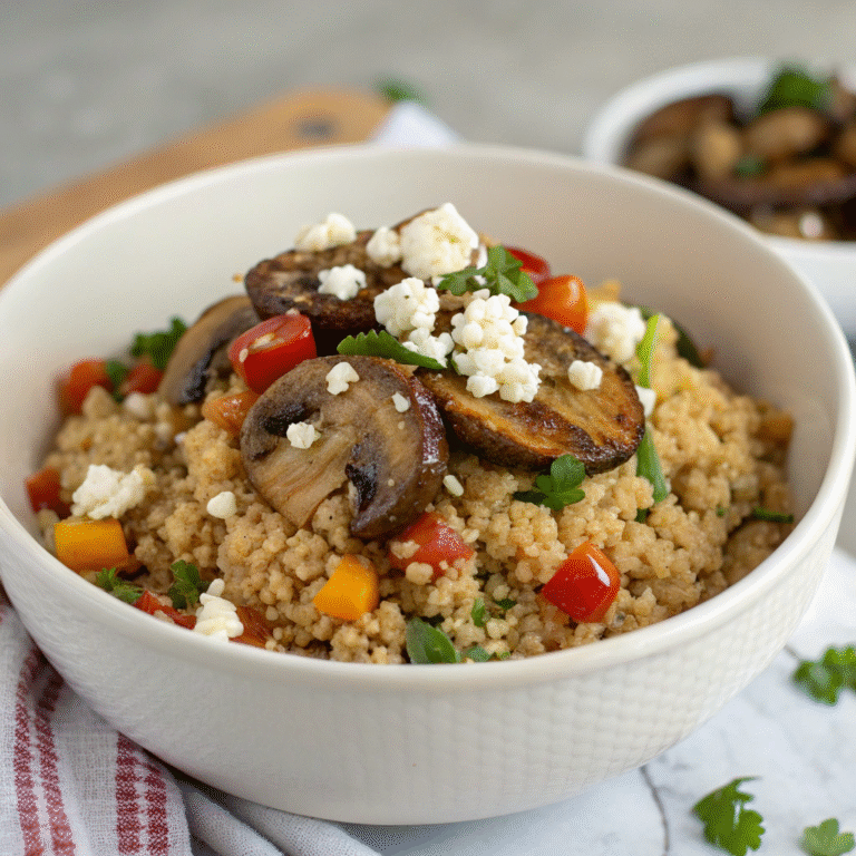 Savory Quinoa Stuffed Portobello Mushrooms with Feta
