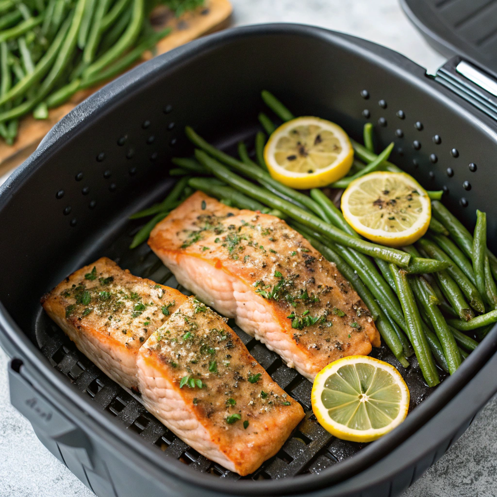 air fryer herb crusted salmon