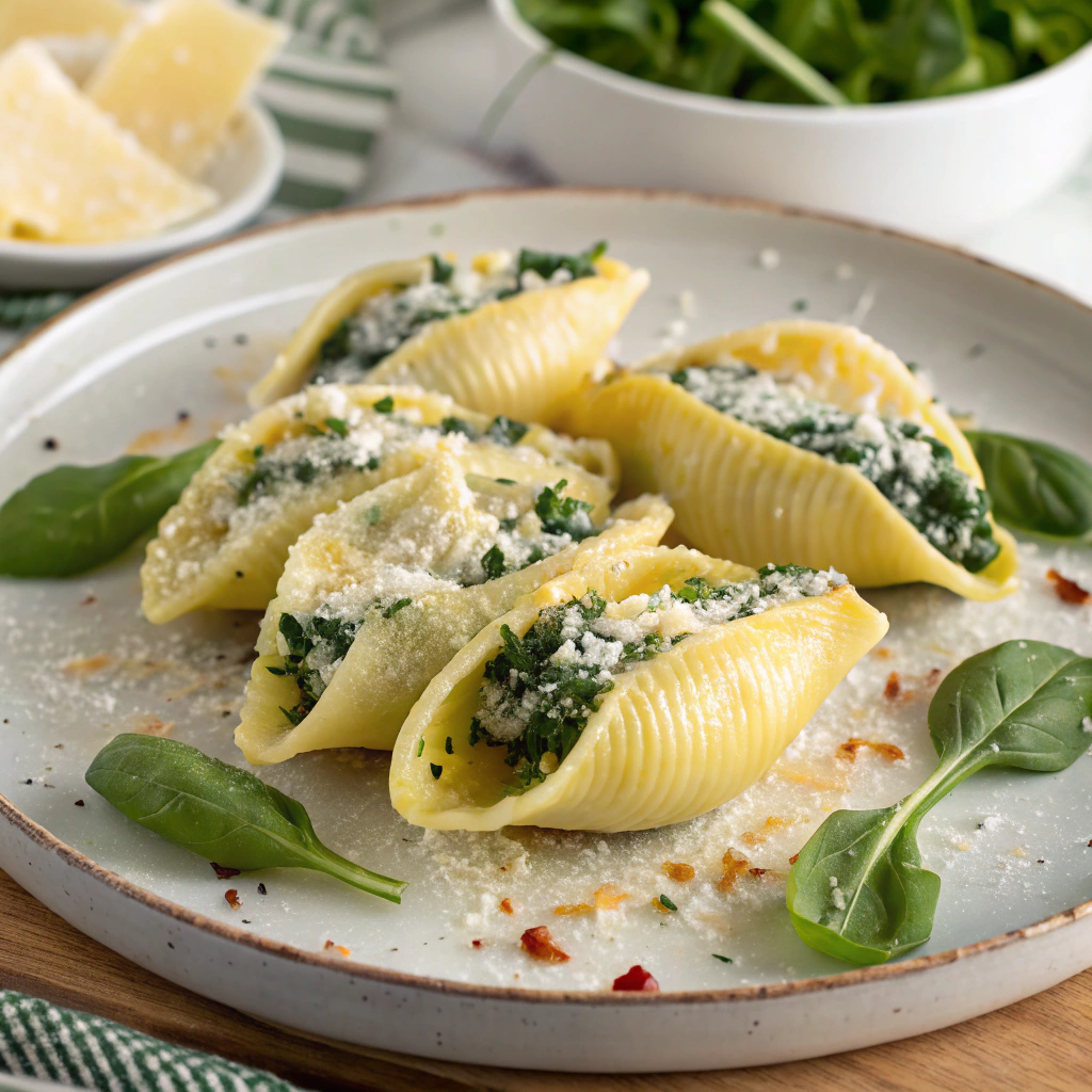 Baked Kale and Ricotta Stuffed Shells kale ricotta stuffed shells
