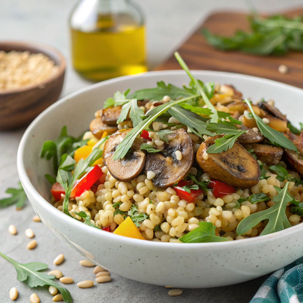 barley mushroom salad