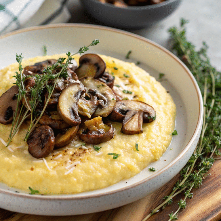 Polenta with Roasted Mushrooms and Thyme