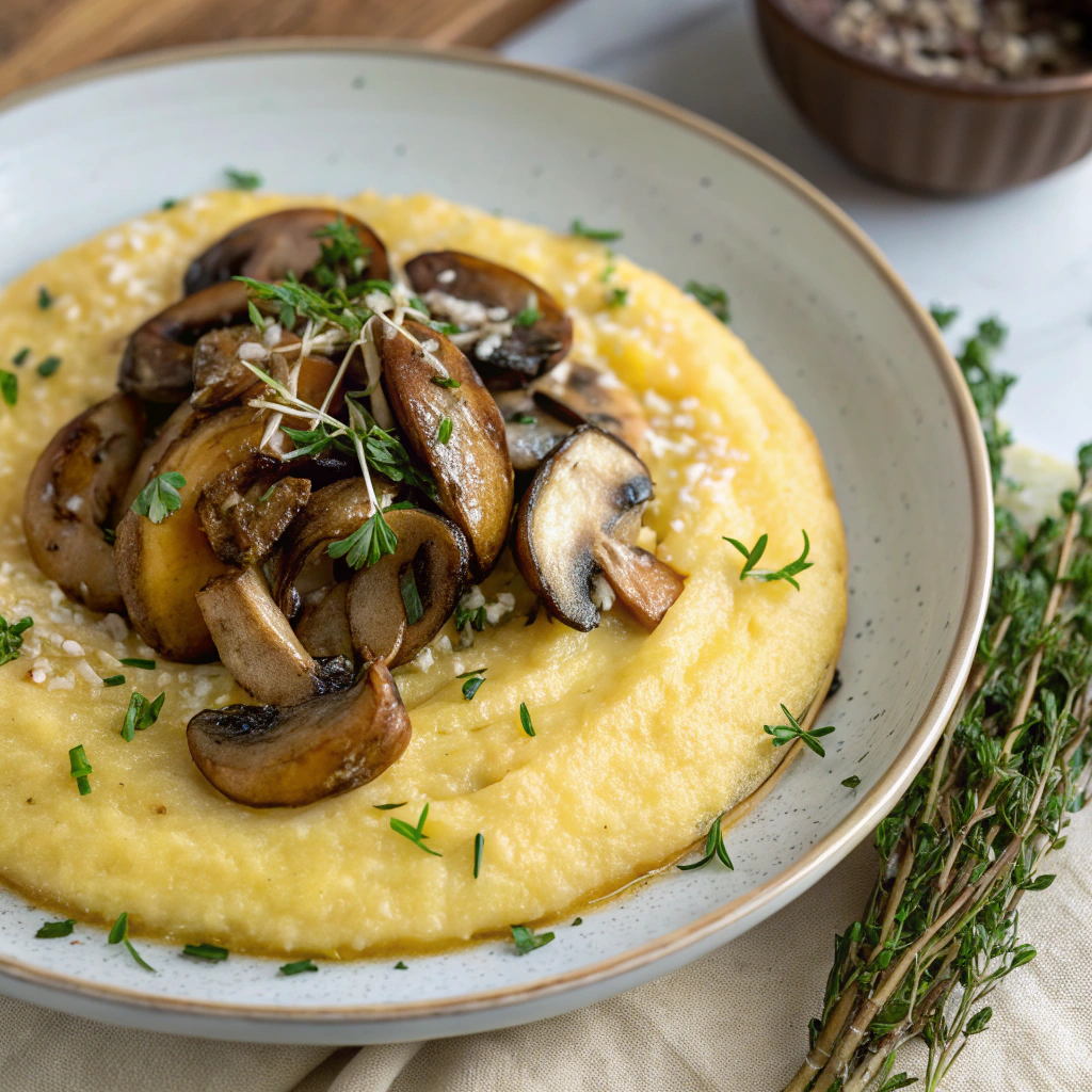 polenta with roasted mushrooms