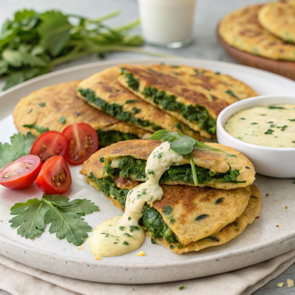 chickpea spinach flatbread