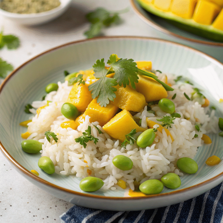 Coconut Rice with Mango and Edamame