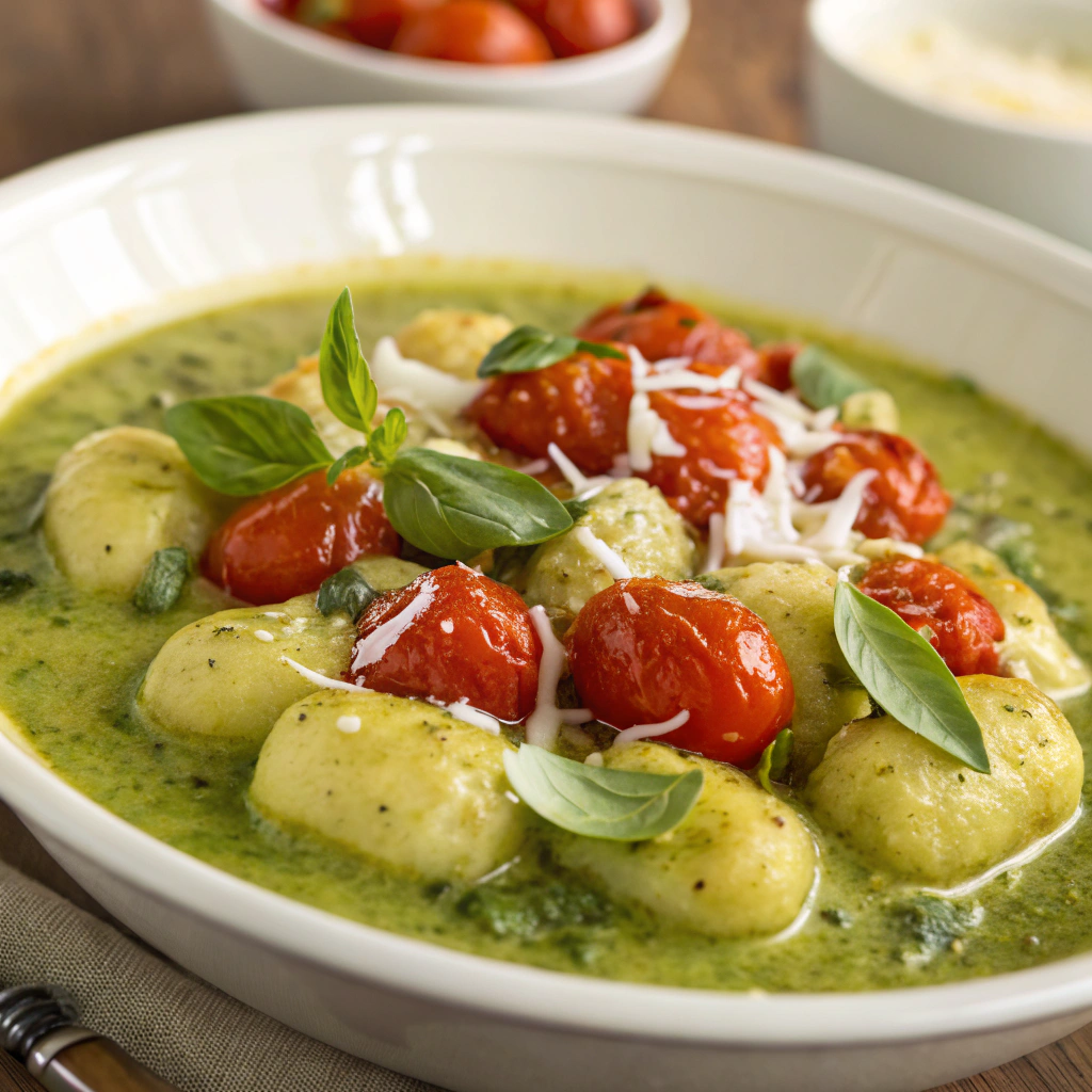 comforting creamy pesto gnocchi