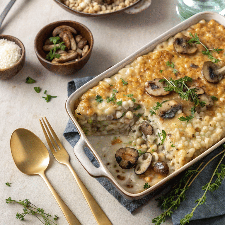 Creamy Barley and Mushroom Casserole Recipe