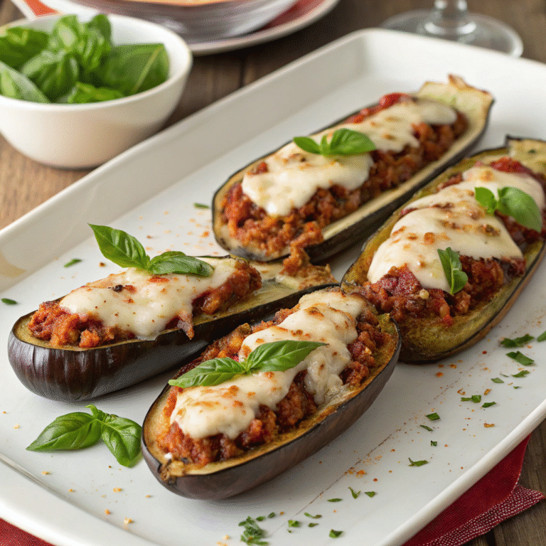 creative eggplant parmigiana boats