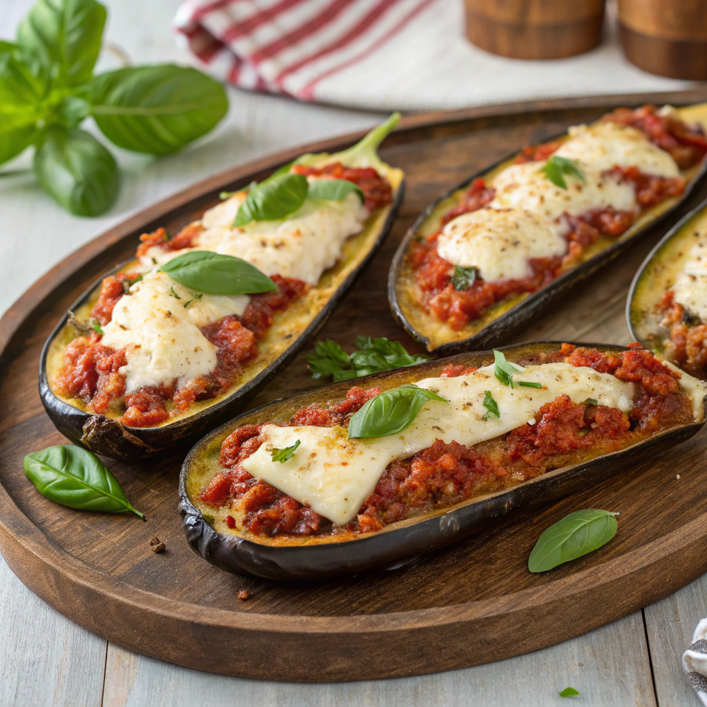 creative eggplant parmigiana boats