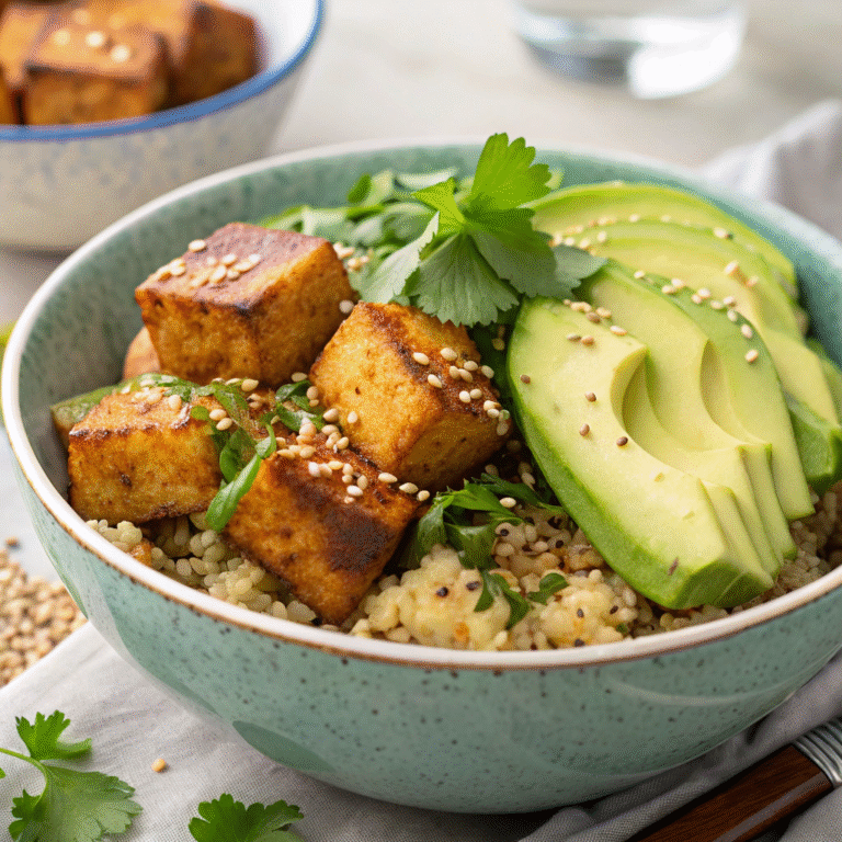 tofu quinoa bowl