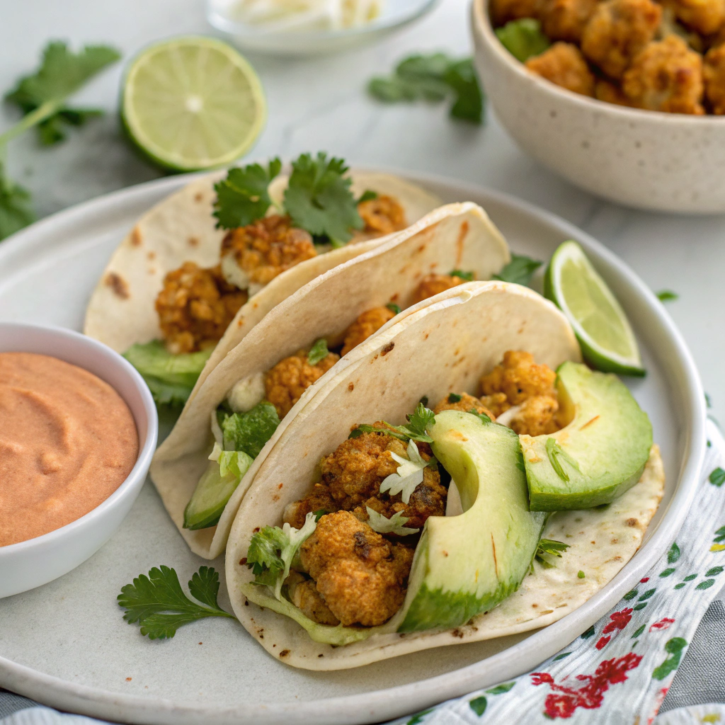 crispy cauliflower tacos