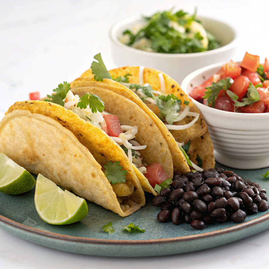 Crispy Potato Tacos with Black Bean Salsa Crispy Potato Tacos with Black Bean Salsa