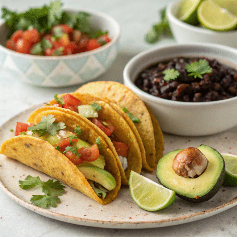 Crispy Potato Tacos with Black Bean Salsa