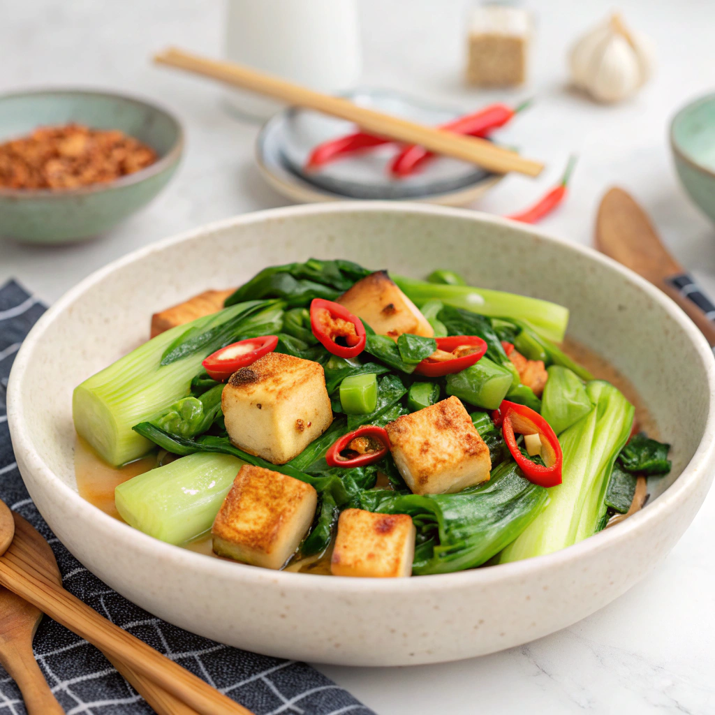 stir fried bok choy tofu