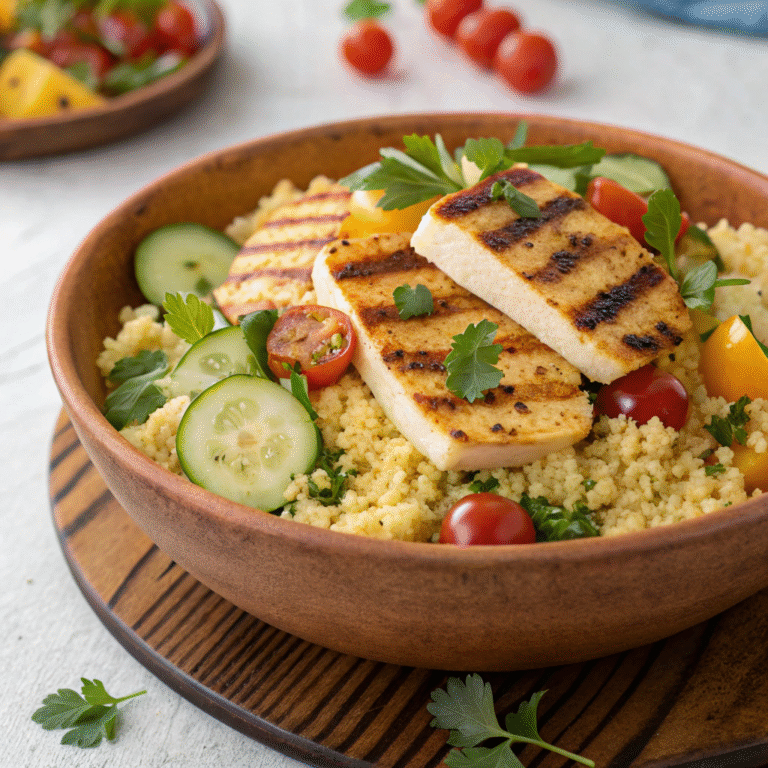 Grilled Halloumi and Couscous