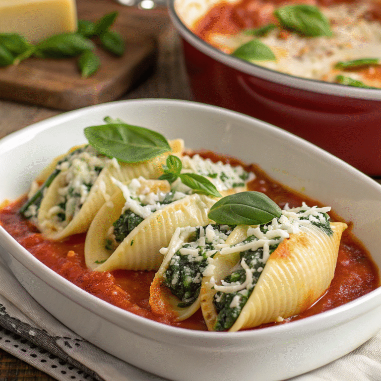 indulgent three-cheese stuffed shells