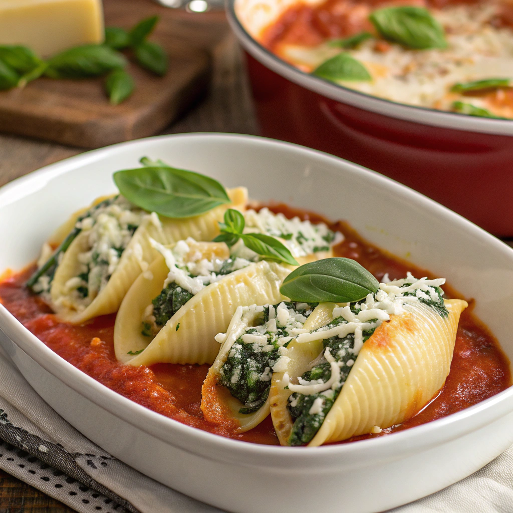 indulgent three-cheese stuffed shells