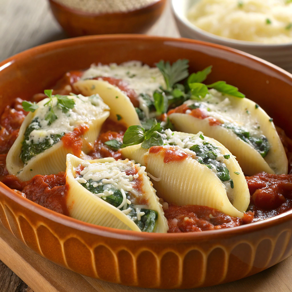 indulgent three-cheese stuffed shells