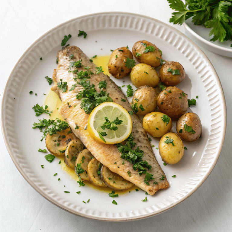 Baked Trout with Potatoes, Lemon-Parsley Style