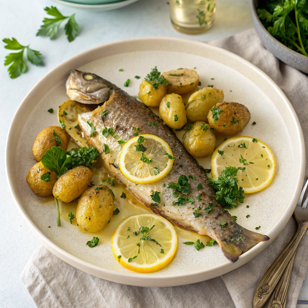 baked trout with potatoes