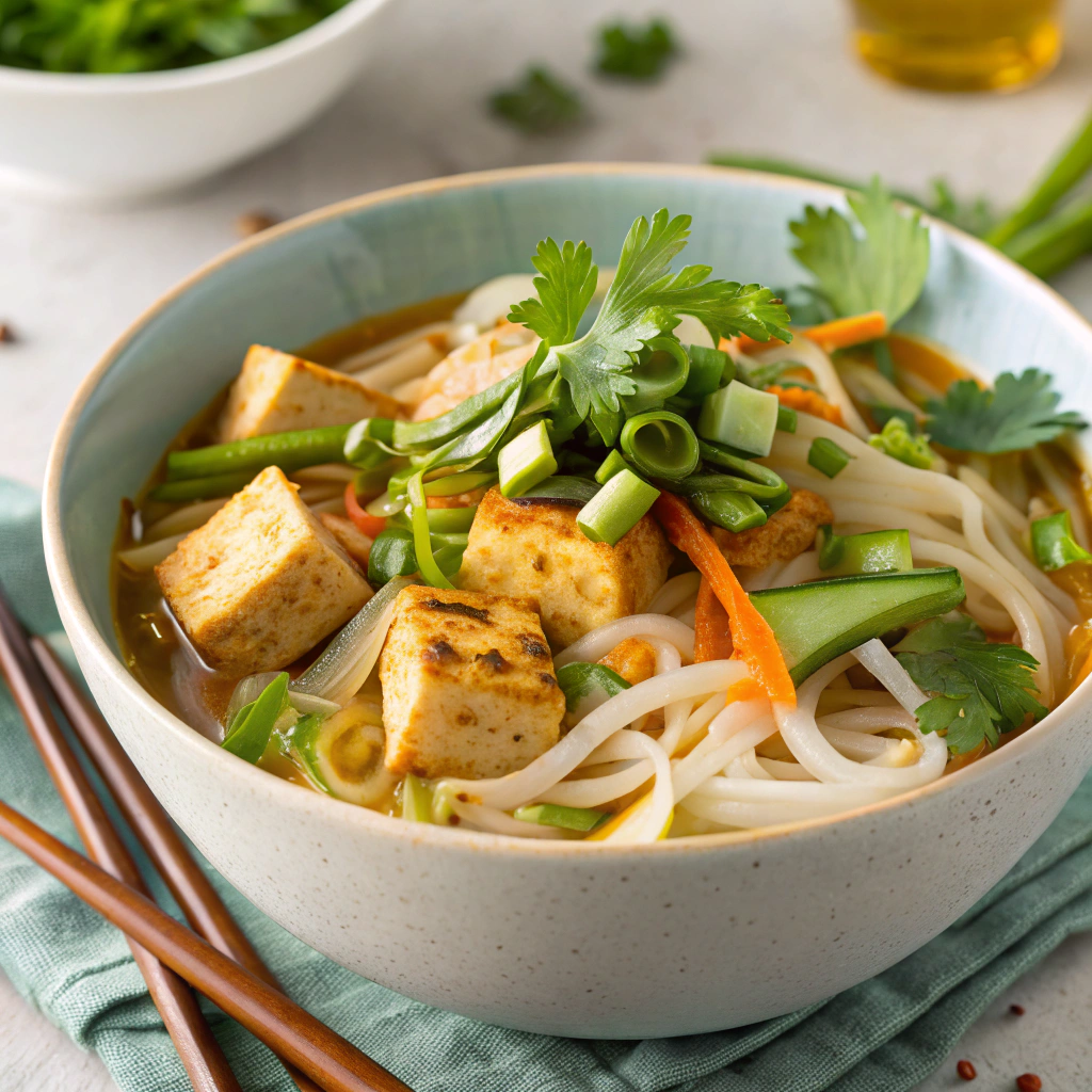  lemongrass tofu rice noodle bowl
