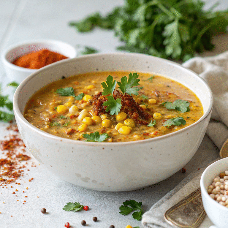 Lentil Sweetcorn Chowder – Vegan Comfort Bowl