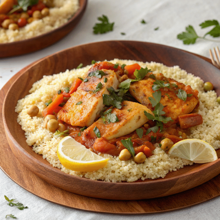 Moroccan-Spiced Fish Tagine with Couscous Recipe
