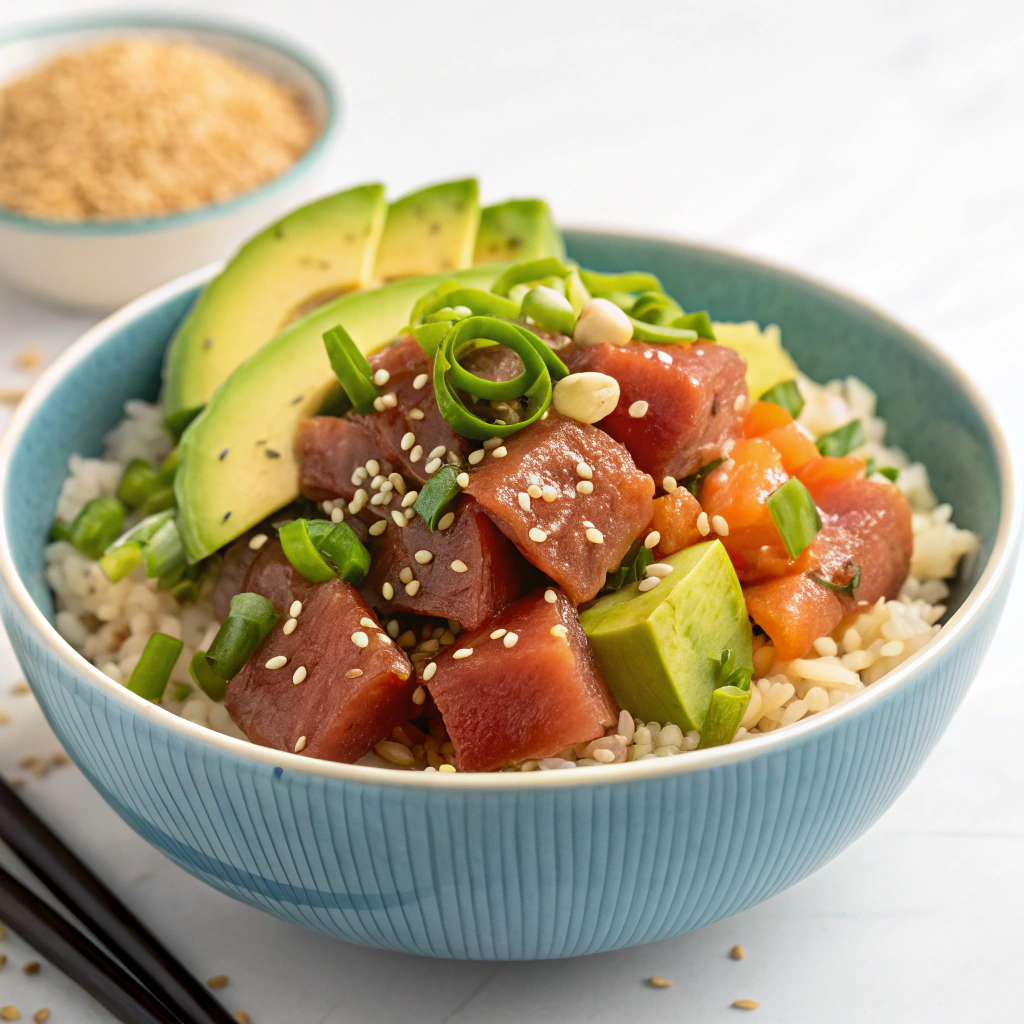 pescatarian-friendly tuna and avocado poke