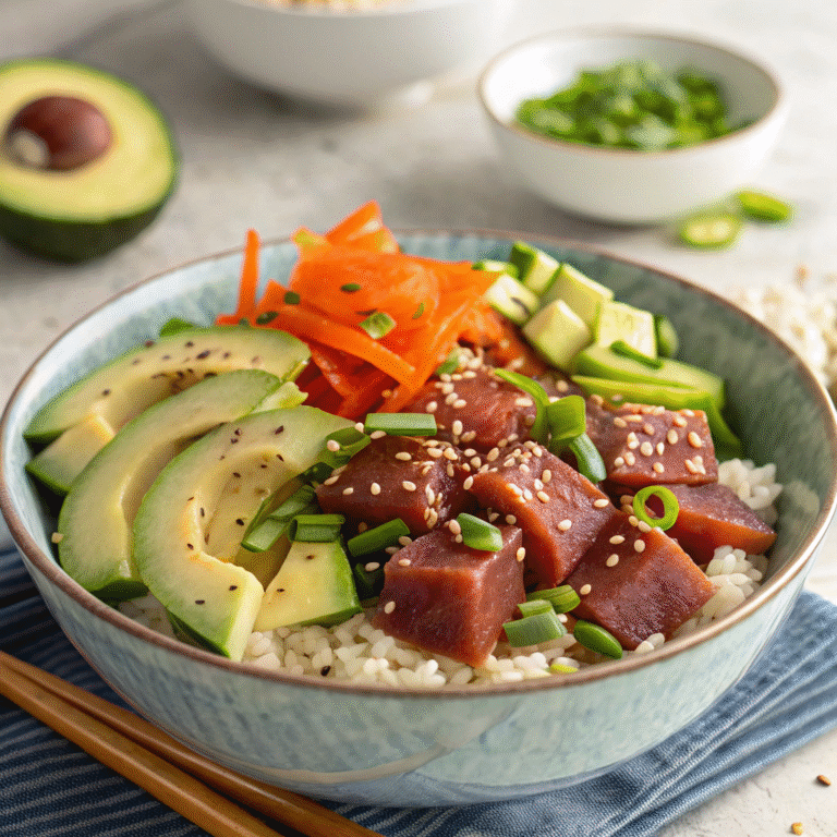 pescatarian-friendly tuna and avocado poke
