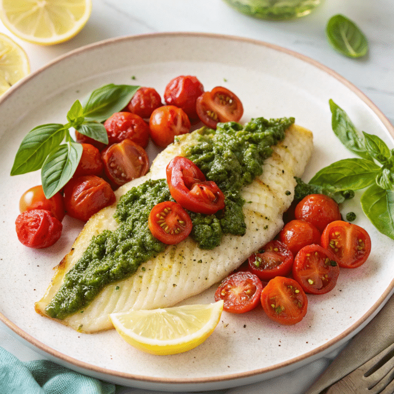 pesto baked tilapia