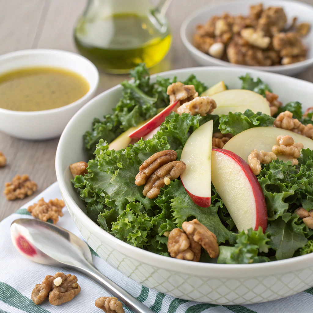 refreshing kale, apple, and walnut