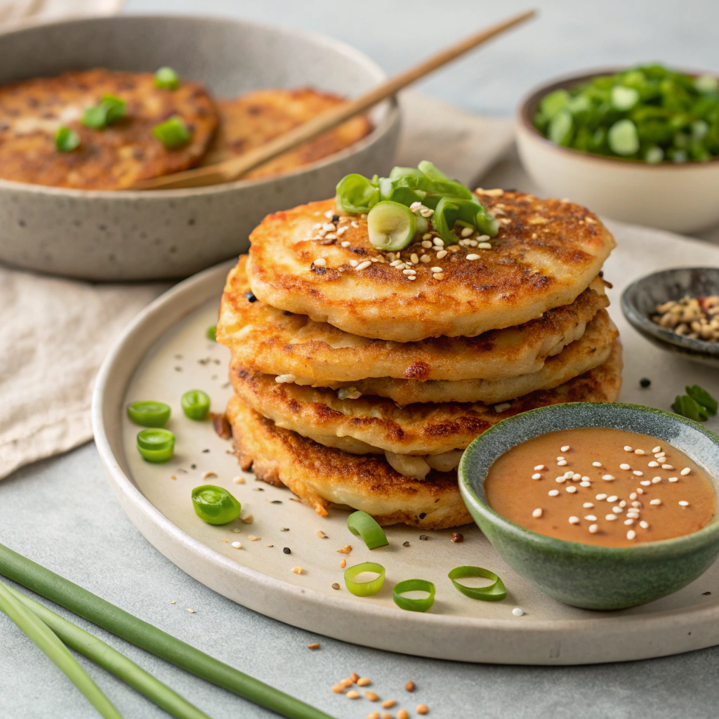 savory kimchi pancakes
